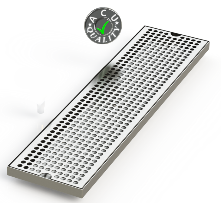 6" X 24" Surface Mount Drip Tray | No Drain | S/S#4