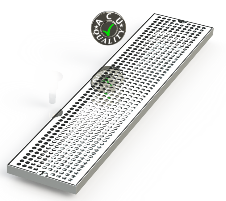 6" X 28" Surface Mount Drip Tray | No Drain | S/S#8