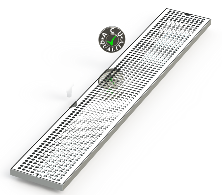 6" X 39" Surface Mount Drip Tray | No Drain | S/S#8