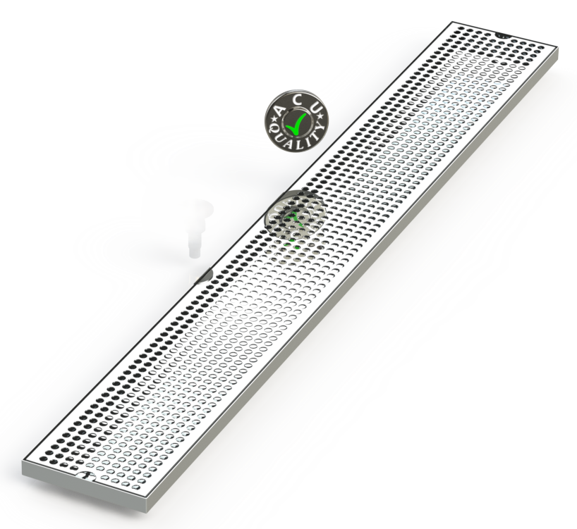 6" X 45" Surface Mount Drip Tray |No Drain | S/S#8
