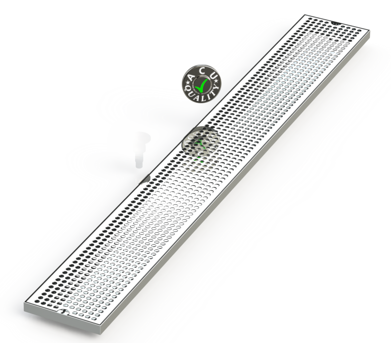 6" X 48" Surface Mount Drip Tray | No Drain | S/S#8