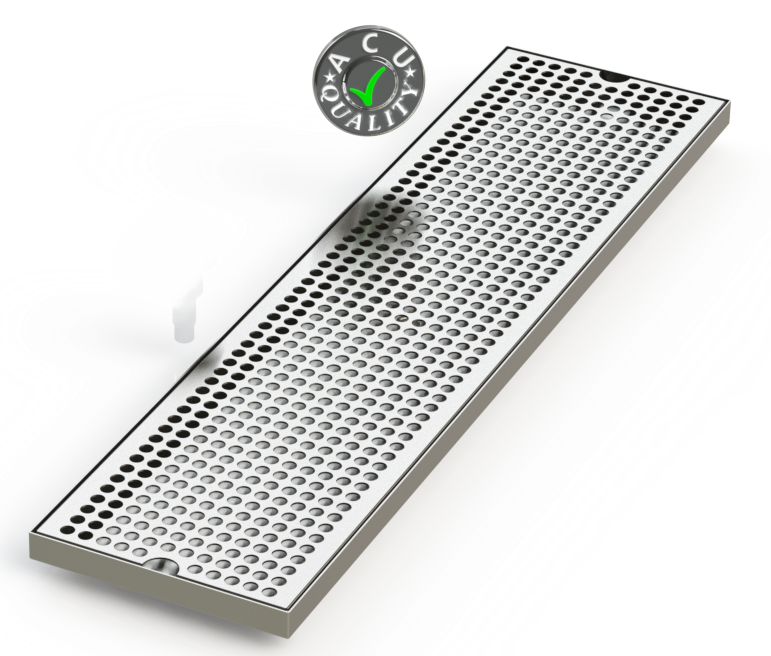 7" X 28" Surface Mount Drip Tray |No Drain | S/S#4