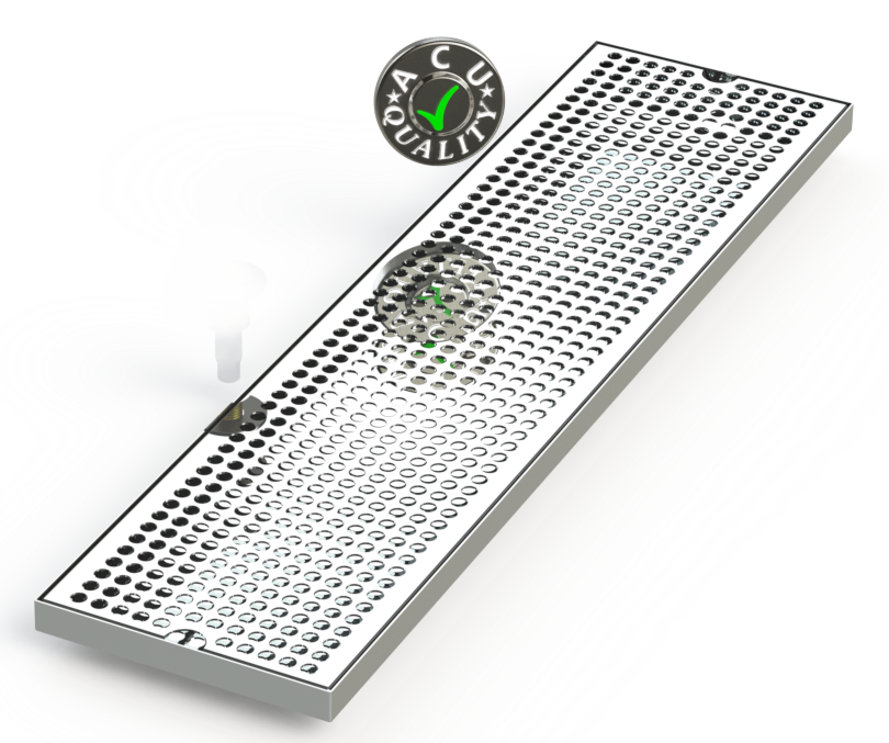 7" X 28" Surface Mount Drip Tray | No Drain | S/S#8