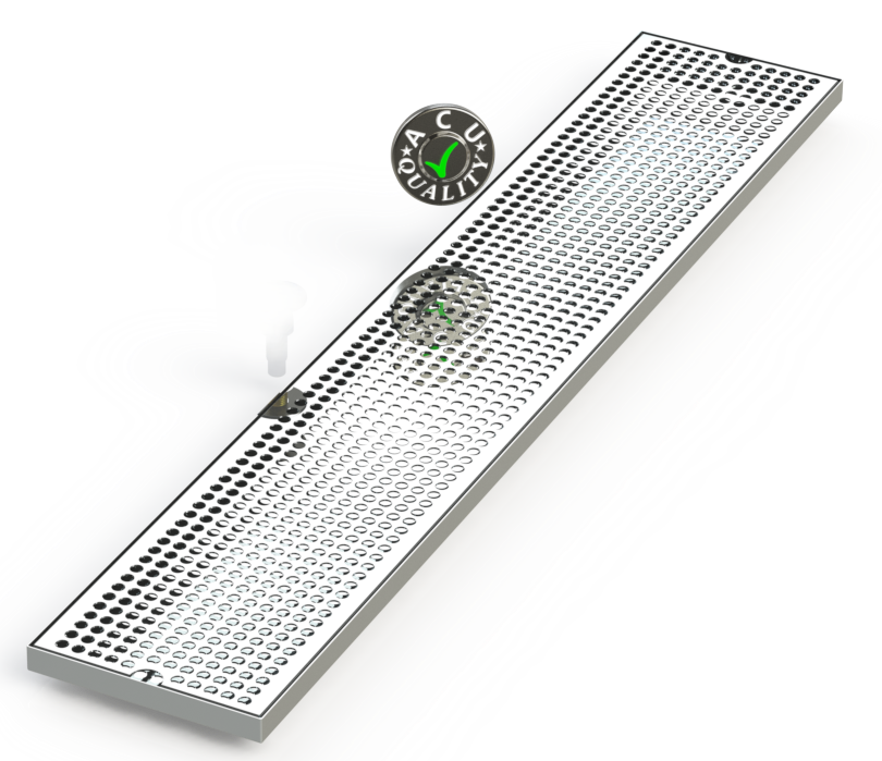 7" X 39" Surface Mount Drip Tray | No Drain | S/S#8