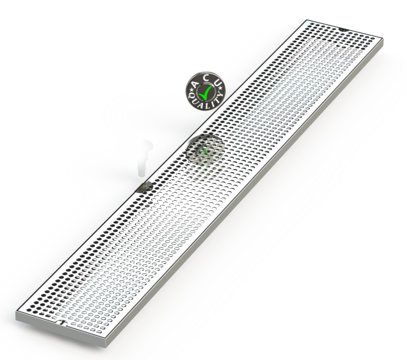 7" X 48" Surface Mount Drip Tray | No Drain | S/S#8