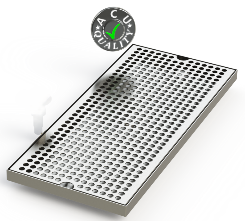 8" X 18" Surface Mount Drip Tray | No Drain | S/S#4