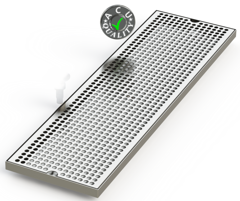8" X 28" Surface Mount Drip Tray | No Drain | S/S#4
