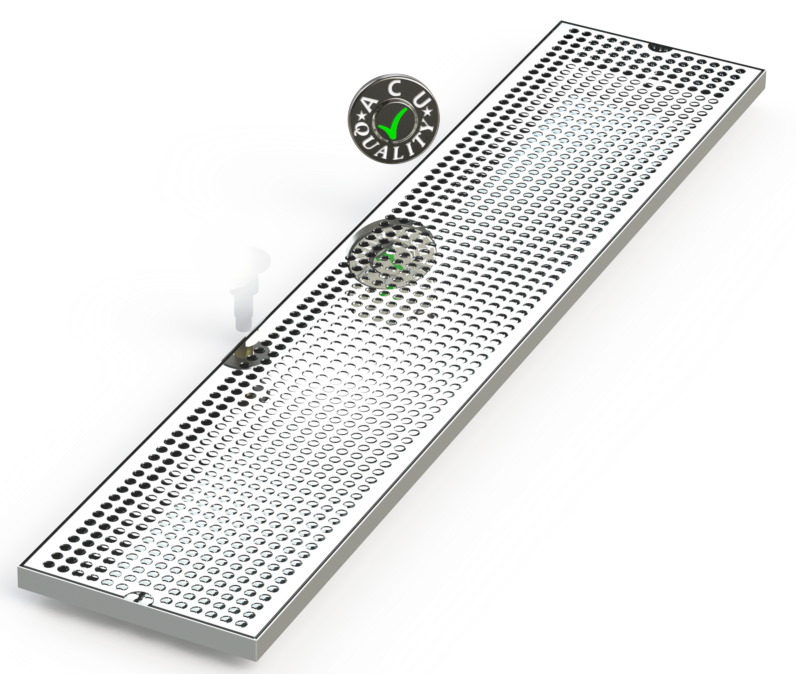 8" X 39" Surface Mount Drip Tray | No Drain | S/S#8