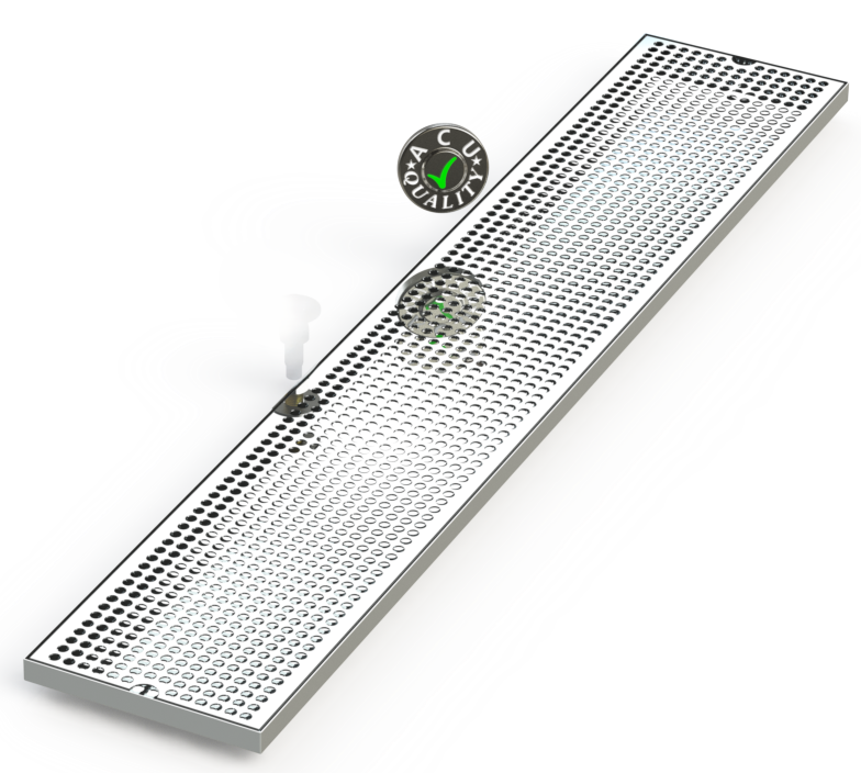 8" X 45" Surface Mount Drip Tray | No Drain | S/S#8