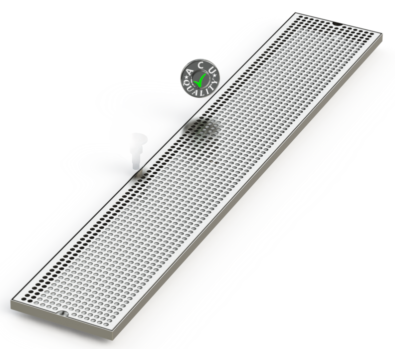 8" X 48" Surface Mount Drip Tray | No Drain | S/S#4