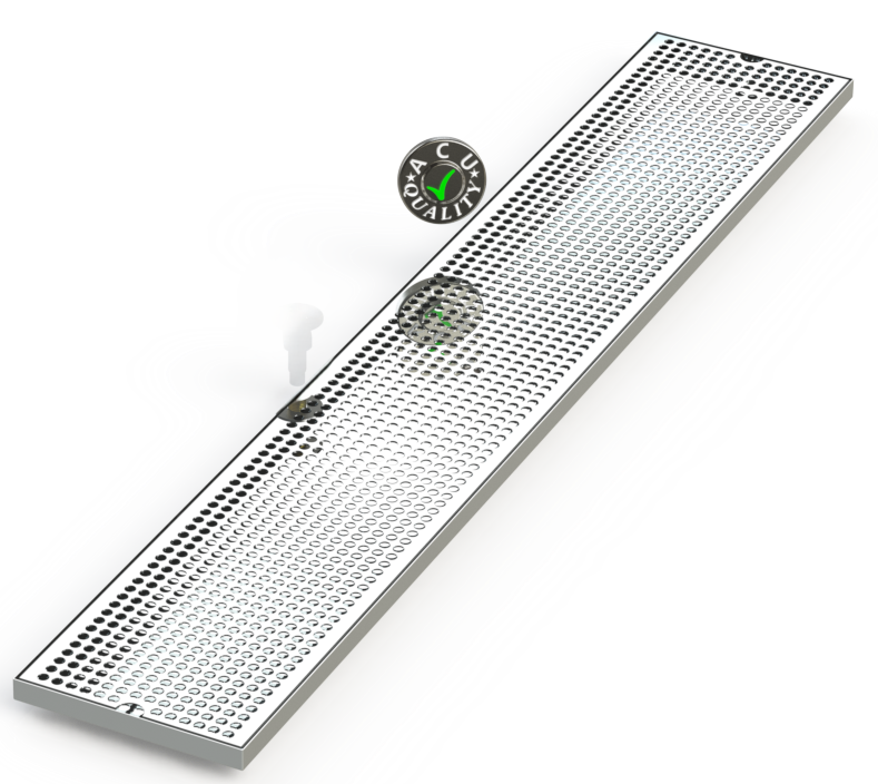 8" X 48" Surface Mount Drip Tray | No Drain | S/S#8