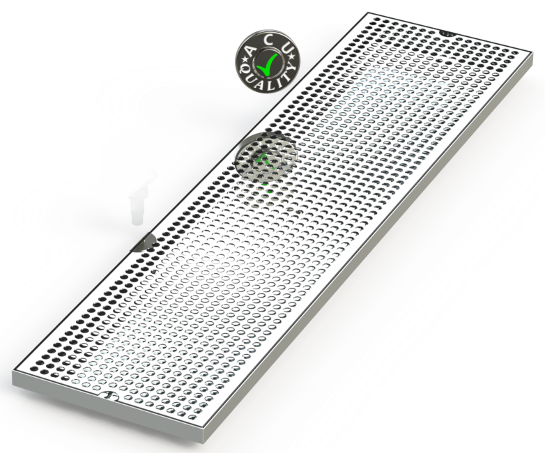 9" X 36" Surface Mount Drip Tray |No Drain | S/S#8