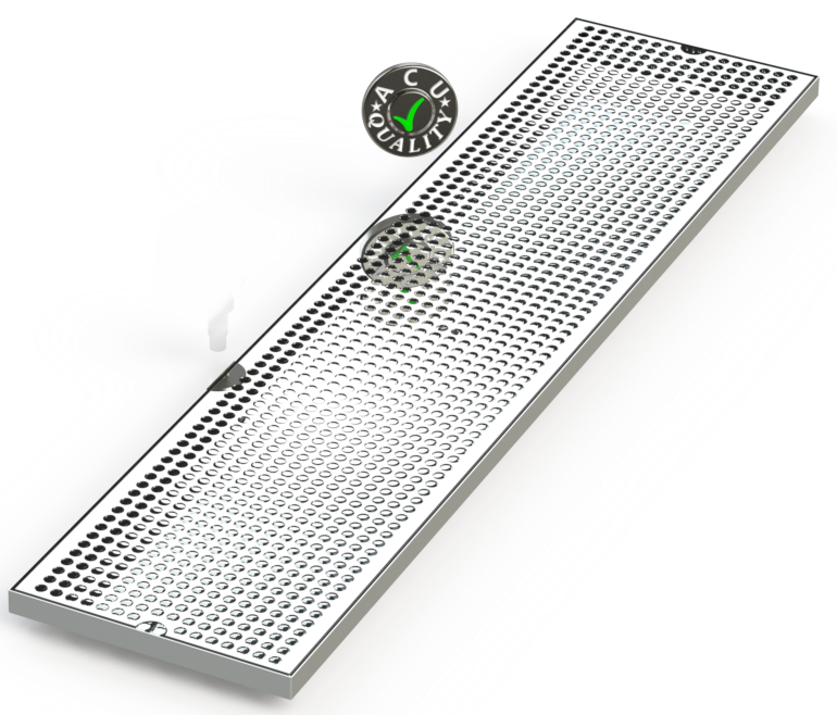 9" X 39" Surface Mount Drip Tray | No Drain | S/S#8