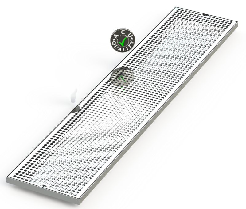 9" X 45" Surface Mount Drip Tray | No Drain | S/S#8