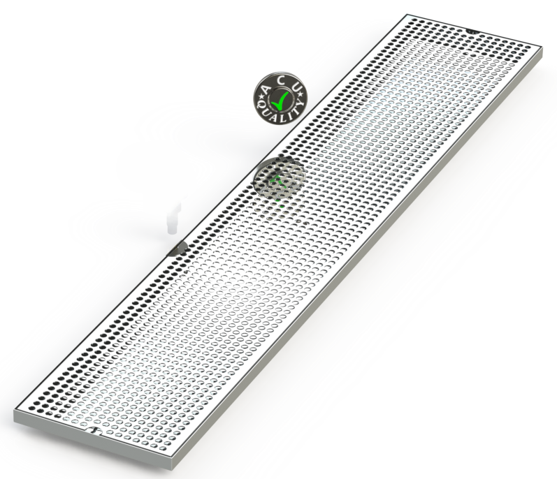 9" X 48" Surface Mount Drip Tray | No Drain | S/S#8