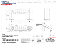 Thumbnail for 4x5 Metro Pass Through Tower 8 Faucet Holes | Stainless Steel #8 Drawing