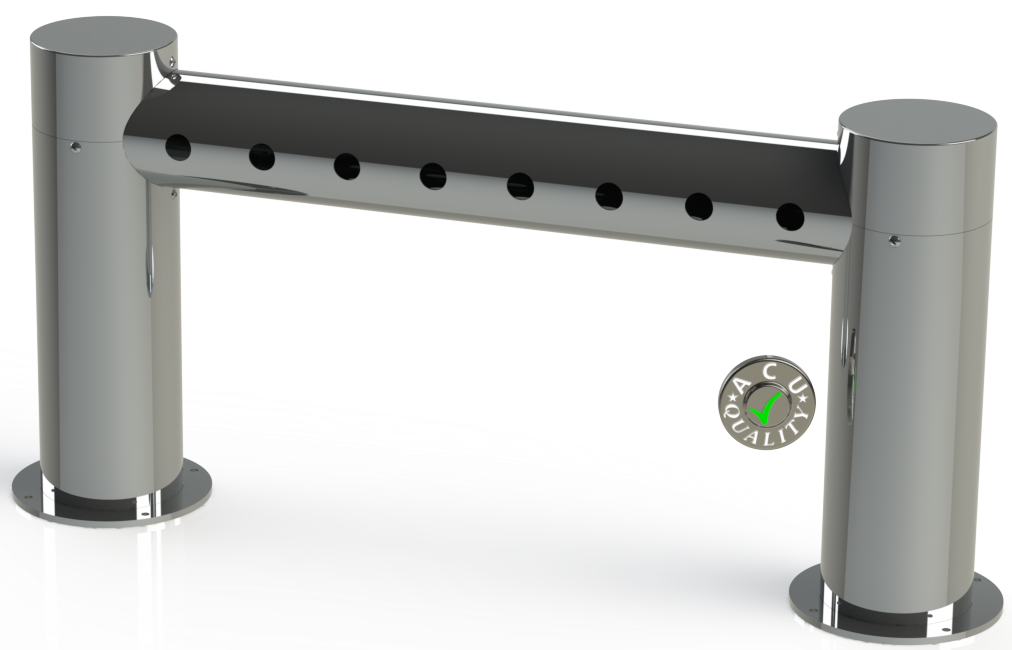 4x5 Metro Pass "H" Through Tower 8 Faucet Holes | 33" Long | Polished Stainless Steel #8