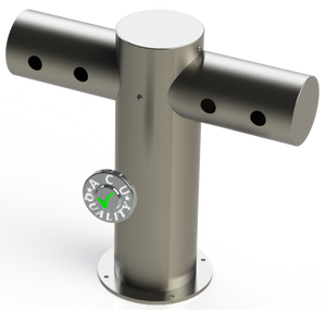 4x5 Metro Tee "T" Draft Beer Tower | 4 Faucet Holes | Stainless Steel # 4
