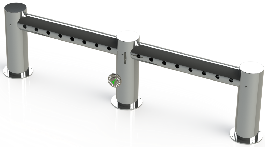 4x5 Metro "M" Pass Through Draft Beer Tower 16 Faucet Holes | 61" Long | Stainless Steel #8