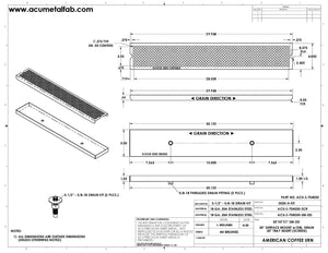 5" X 30" Surface Mount Drip Tray with Double Drain | S/S#4
