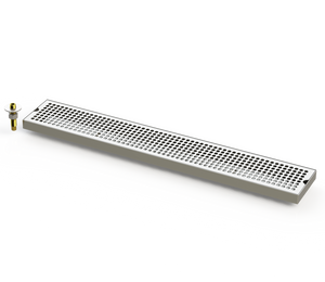 5" X 30" Surface Mount Drip Tray with Double Drain | S/S#4