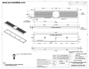 5" X 30" Surface Mount Drip Tray with Double Drain and Rinser Hole | S/S#4