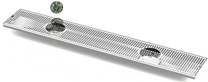 Flush Mount w/ Double Drain and Double Rinser Holes 8" X 48" X ¾" Drip Tray | Recessed | S/S # 8