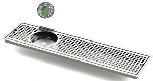 Flush Mount w/ Left Drain and Rinser Hole 6" X 24" X ¾" Drip Tray | Recessed | S/S # 4