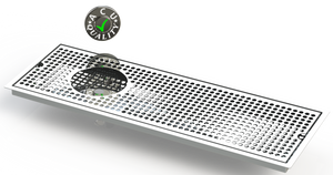 Flush Mount w/ Left Drain and Rinser Hole 8" X 24" X ¾" Drip Tray | Recessed | S/S # 8