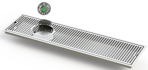 Flush Mount w/ Left Drain and Rinser Hole 8" X 30" X ¾" Drip Tray | Recessed | S/S # 4
