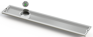 Flush Mount w/ Left Drain and Rinser Hole 8" X 45" X ¾" Drip Tray | Recessed | S/S # 4