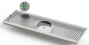 Flush Mount w/ Rinser Hole and Offset Drain 8" X 24" X ¾" Drip Tray | Recessed | S/S # 4