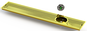 Flush Mount w/ Right Drain and Rinser Hole 6" X 36" X ¾" Drip Tray | Recessed | Brass