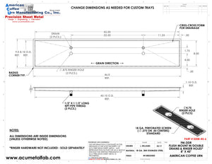 Flush Mount w/ Double Drain and Double Rinser Holes 8" X 45" X ¾" Drip Tray | Recessed | S/S # 4