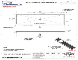 Flush Mount w/ Center Drain and Offset Rinser Hole 6" X 30" X ¾" Drip Tray | Recessed | S/S # 4