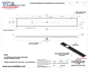 Flush Mount w/ Center Drain and Offset Rinser Hole 6" X 48" X ¾" Drip Tray | Recessed | S/S # 8