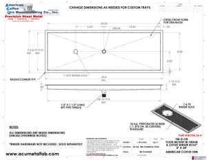 Flush Mount w/ Center Drain and Offset Rinser Hole 8" X 24" X ¾" Drip Tray | Recessed | S/S # 8