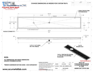 Flush Mount w/ Center Drain and Offset Rinser Hole 8" X 48" X ¾" Drip Tray | Recessed | S/S # 8