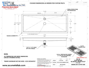 Flush Mount with Rinser Hole 6" X 16" X ¾" Drip Tray | Recessed | S/S # 8