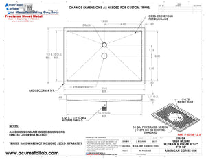 Flush Mount with Rinser Hole 8" X 12" X ¾" Drip Tray | Recessed | S/S # 8