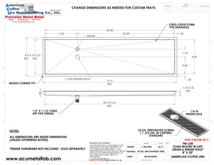 Flush Mount w/ Left Drain and Rinser Hole 8" X 30" X ¾" Drip Tray | Recessed | S/S # 8