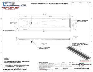 Flush Mount with Offset Drain 5" X 30" Drip Tray | Recessed | S/S # 8