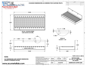 5" X 10" Stainless Steel Refrigerator Drip Tray