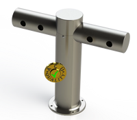 Thumbnail for Metro Tee Draft Beer Tower | 4 Faucet Holes | Stainless Steel #4