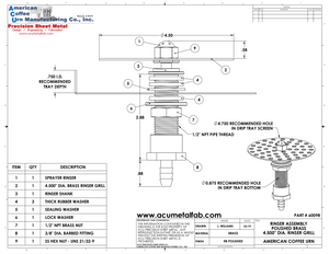 Brass Glass Rinser for Draft Beer Drip Trays