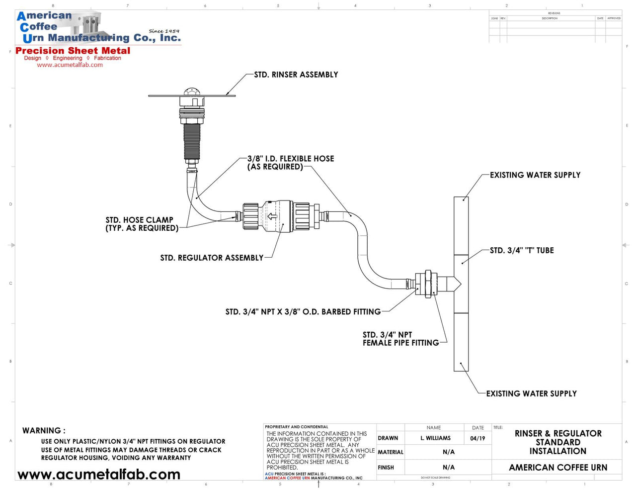FloJet In-Line Water Pressure Regulator 50 PSI