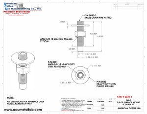 8 Inch Complete Standard (Replacement) Drain Kit for Standard Trays