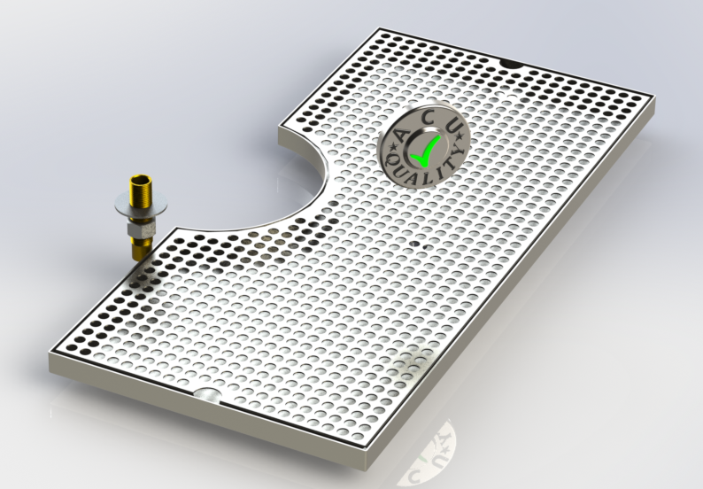 24" Surface Mount Cut-Out Drain Tray, 7.5" Column | Mushroom Tower Tray| SS#4