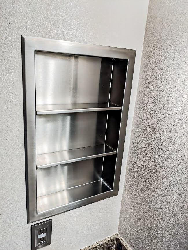 Converted metal medicine cabinet into open shelves I was