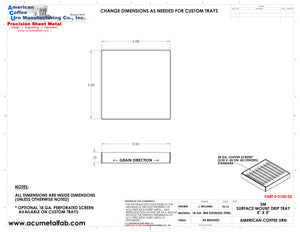 5" X 5" X 3/4" Surface Mount Drip Tray | No Drain | S/S # 4